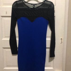 Forever 21 Blue w mesh Dress Sz Sm